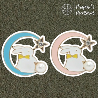 ภาพหน้าปกสินค้าʕ •ᴥ•ʔ ✿ พร้อมส่ง : เข็มกลัดเซ็ทกระต่ายและพระจันทร์ | Rabbit & Moon Enamel Brooch Pin Set. ที่เกี่ยวข้อง