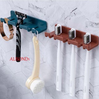 ALISOND1 Durable Wall Hanging Hooks Waterproof Toothbrush Hanger Storage Rack Wall  Mounted for Smartphone Support Stand Multifunction Adhesive Punch Free Bathroom Hooks/Multicolor