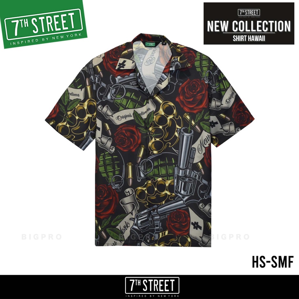 เสื้อเชิ้ต-ทรงฮาวาย-7th-street-hawaii-รุ่น-hs-smf002-ดำ-ของแท้