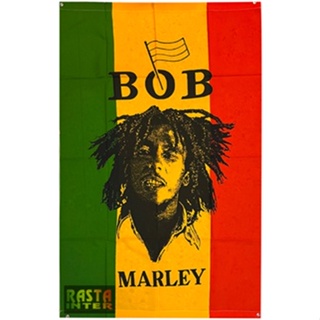 ธง ลาย Bob Marley ผมสั้น  พื้น 3 สี