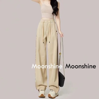 Moon  กางเกงขายาว กางเกงเอวสูง ย้อนยุค 2022 NEW Korean Style สไตล์เกาหลี Stylish fashion K011016 36Z230909