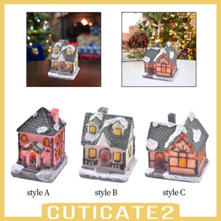 [Cuticate2] รูปปั้นคริสต์มาส หิมะ มีไฟ LED สําหรับตกแต่งบ้าน วันหยุด