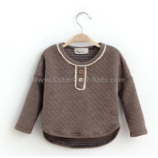 TLG-562 เสื้อแขนยาวเด็กผู้หญิง sweater สีน้ำตาล