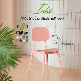 FANCYHOUSE เก้าอี้พลาสติก PP มีพนักพิง เก้าอี้ร้านอาหารมินิมอล เก้าอี้คาเฟ่เกาหลี สไตล์โมเดิร์น  มีหลายสี รุ่น Ic