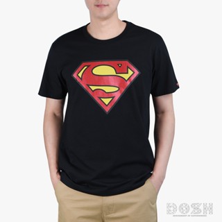 DOSH MENS T-SHIRT SUPERMANเสื้อยืดคอกลมแขนสั้น สีดำ XS-XL รุ่น FSMT5198-BL