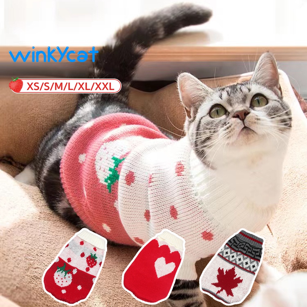 winky-wink-เสื้อผ้าแมว-เสื้อกันหนาวแมว-เสื้อกันหนาวคริสต์มาส-สำหรับสุนัขและแมว