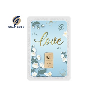 สินค้า ทองคำแท่ง 96.50% น้ำหนัก 1 สลึง GCAP GOLD ลาย Love ทองคำ ทองเเท้ ของขวัญ