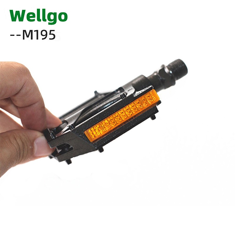 wellgo-บันไดจักรยาน-อะลูมิเนียมอัลลอย-m195-9-16-นิ้ว-แบริ่ง-2-ชิ้น-กันลื่น-cnc-สําหรับจักรยานเสือภูเขา