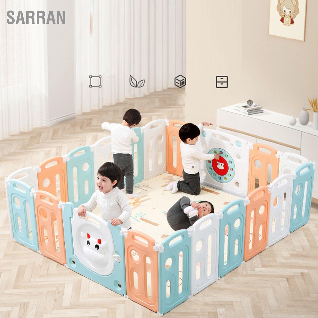 bsarran-คอกกั้นเด็กประกอบแล้วพร้อมใช้-พับได้-ปรับแต่งรูปทรงคอกได้-รั้วกั้นเด็กทารก-พับได้-เพื่อความปลอดภัย
