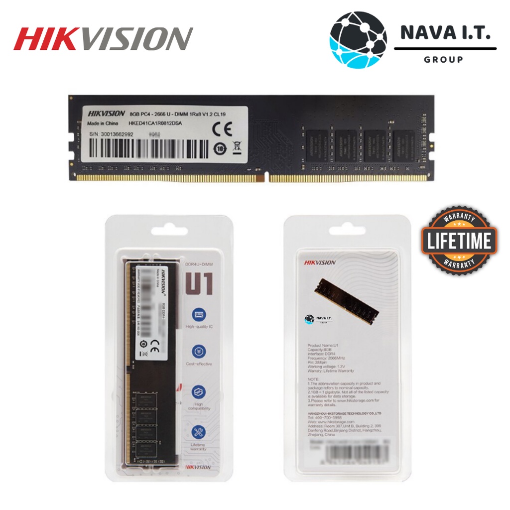 ภาพหน้าปกสินค้า️ส่งด่วนใน1ชม.ทักแชท ️ RAM PC (แรมพีซี) Hikvision U1 DDR4 8GB 16GB 8GBx2 16GBx2 DDR4/2666 จากร้าน nava.it บน Shopee