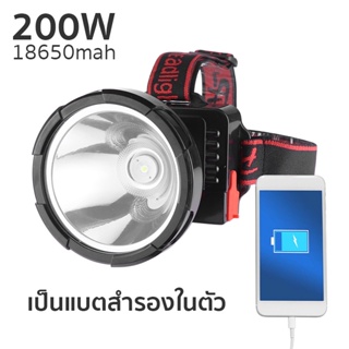 ไฟฉายคาดหัว ไฟฉายคาดศีรษะ LED 80W ไฟส่องกบ กันน้ำ ไฟส่องสัตว์ ไฟฉายคาดหัวแรงสูง จอLCD blowiishop