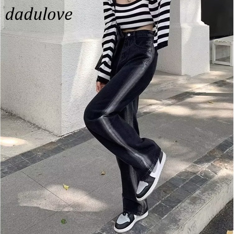 dadulove-new-korean-version-ins-loose-retro-jeans-high-waist-straight-pants-fashion-large-size-ladies-wide-leg-pants