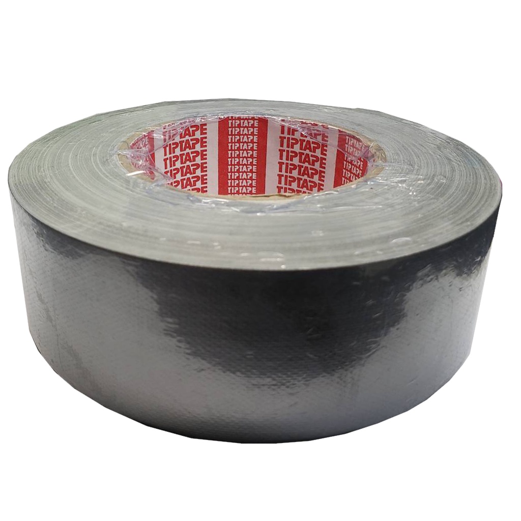 เทปดักส์-pvc-duct-tape-เทปพันท่อแอร์สีเทา-มีกาว-tiptape-duct-tape-48mm-x-50y