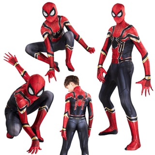 &amp;VO&amp;Spider-Man Homecoming Iron Spiderman Suit Superhero Costume Cosplay Jumpsuit for Kids &amp; Adult