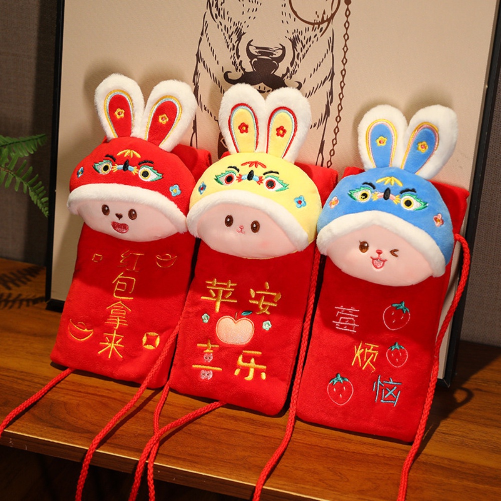 2023-cny-แพ็คเก็ตสีแดงซองจดหมายสีแดงกับกระต่ายของเล่นตุ๊กตาจีนปีใหม่-angbao-ปีกระต่ายการ์ตูนเทศกาลฤดูใบไม้ผลิโชคดีซองจดหมายสีแดงกระเป๋า-bri