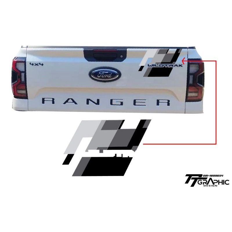 สติกเกอร์ลายแบบ Raptor ติดกับFord Ranger WT 2022 | Shopee Thailand
