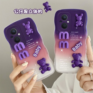 [ใหม่ล่าสุด]เคส oppo reno 7z 5g เคสโทรศัพท์มือถือ ลายคลื่น สามมิติ พร้อมตุ๊กตา สําหรับ oppo reno 7z reno 8z 5g