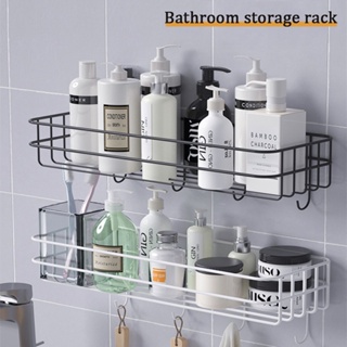 Wall Mounted Bathroom Shelf Floating Shelf Shower Shampoo Hanging Holder  Rack Punch-Free Self-Adhesive Wall Storage Organizer 