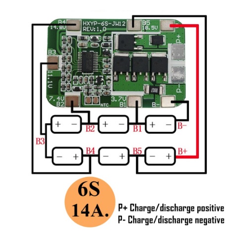 bms-6s-24v-15a-40a-วงจรป้องกันแบตเตอรี่-บอร์ดป้องกันการชาร์จ-li-ion-18650