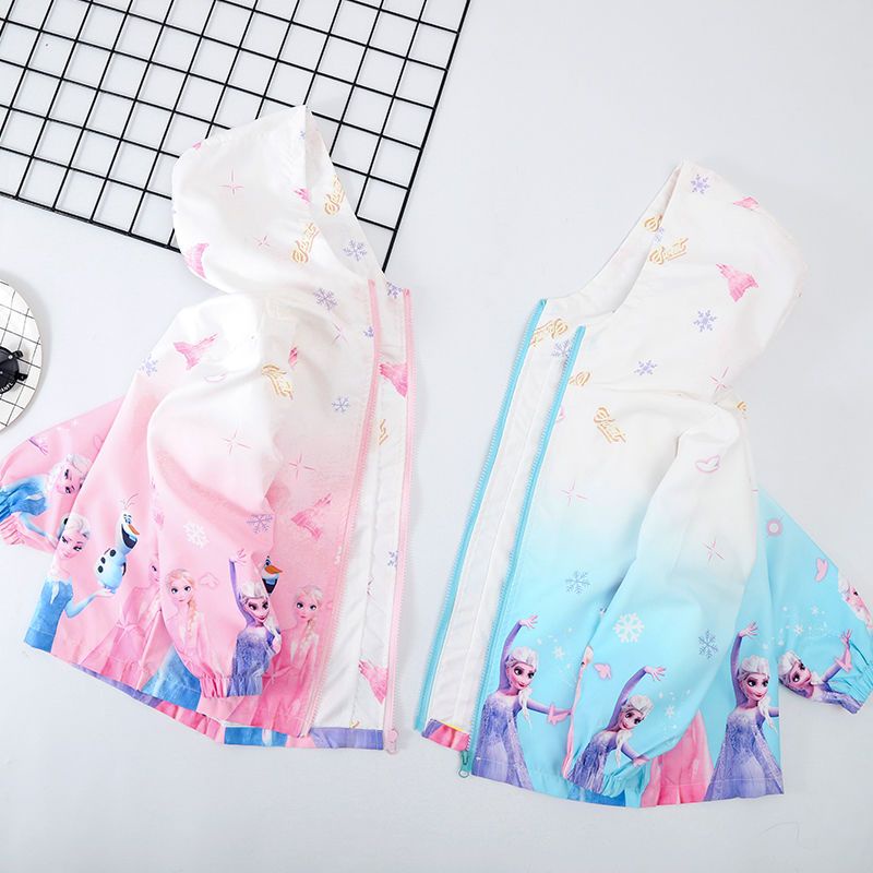 ใหม่-เสื้อแจ็กเก็ตกันลม-ผ้าฟลีซ-แบบบาง-ลายเจ้าหญิงเอลซ่า-แฟชั่นฤดูใบไม้ร่วง-และฤดูหนาว-สําหรับเด็กผู้หญิง-2023