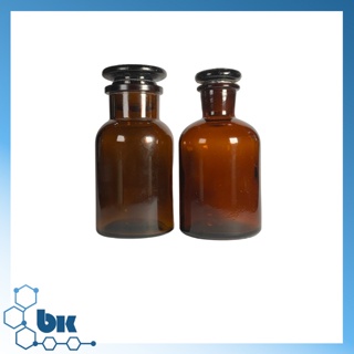 ขวดแก้ว 125 ml สีชา ปากกว้าง ปากแคบ [RM001054-5][รับประกันสินค้า]Reagent Bottle Amber Wide Narrow