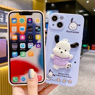 Compatible For Reno 10 Pro+ OPPO A98 A58 A38 A18 A78 A17 A17K A96 A76 A16 A95 A74 A94 A54 A15S A93 A53 A52 A92 A91 A31 A5 A9 2020 A5S A7 A12 F11 F9 เคสโทรศัพท์มือถือซิลิโคน ลายตุ๊กตา Pochacco 3D มิติ สําหรับ