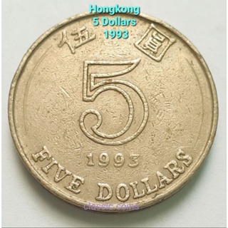 เหรียญ 5 Dollars Hongkong 1993 ~ Bauhinia flower