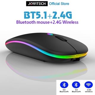 ภาพหน้าปกสินค้าWireless Mouse 2.4G Mouse เมาส์ไร้สาย เมาส์บลูทูธ Mouse Bluetooth เสียงปุ่มเงียบ เมาส์บลูทูธ แบบชาร์จไฟได้พร้อมไฟ RGB ที่เกี่ยวข้อง