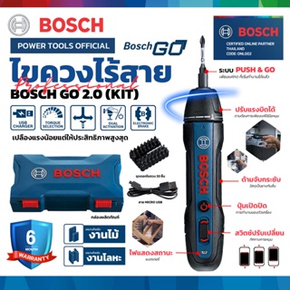 BOSCH GO 2.0 (KIT)  บ็อช ไขควงแบตเตอรี่ ครบเซ็ท Li-Ion 3.6V เวอร์ชั่นใหม่มาแทนรุ่นเก่า