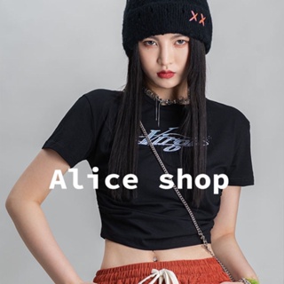 Alice  เสื้อครอป แขนสั้น 2022 ใหม่  ทันสมัย Comfortable Korean Style Stylish S031093 36Z230909