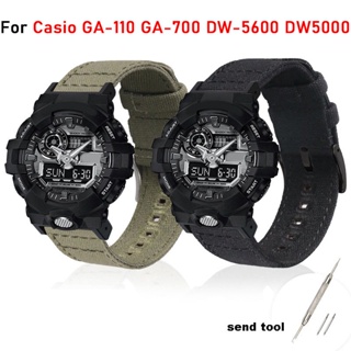 Yifilm สายนาฬิกาข้อมือ ผ้าแคนวาส ผ้าฝ้าย 16 มม. สําหรับ Casio GA-110 GA-700 DW-5600 DW5000