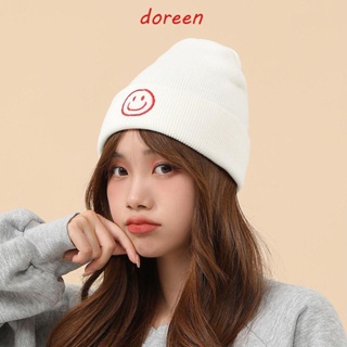 Doreen หมวกบีนนี่ ผ้าถัก ลายหน้ายิ้ม เรียบง่าย เข้ากับทุกการแต่งกาย ฤดูใบไม้ร่วง ฤดูหนาว สําหรับผู้ชาย ผู้หญิง