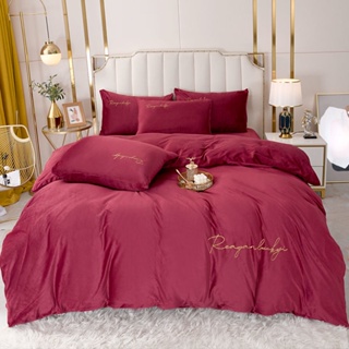 ใหม่ชุดผ้าปูที่นอนสี่ชิ้นกำมะหยี่คุณภาพสูงหนา ชุดเครื่องนอนสีพื้น ผ้าปูที่นอนกันไรฝุ่น ผ้ารองกันเปื้อนที่นอน ราคาถูก
