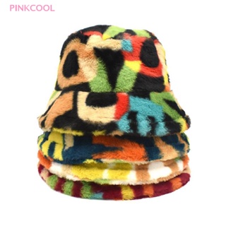 Pinkcool หมวกบักเก็ต ผ้ากํามะหยี่ ขนปุยนิ่ม อบอุ่น เหมาะกับหน้าหนาว สําหรับผู้หญิง