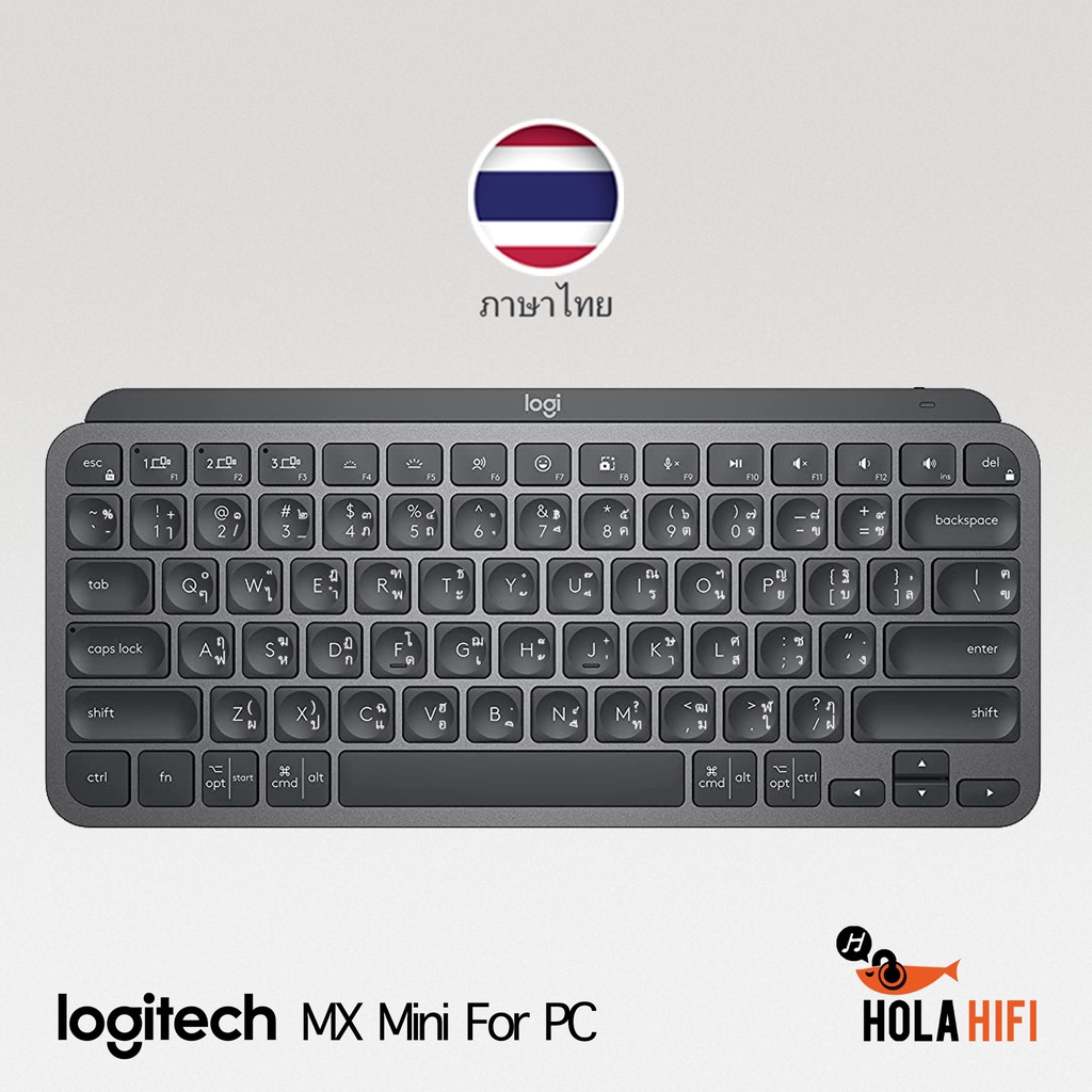 ราคาและรีวิวLogitech MX Keys Mini Wireless Keyboard - ภาษาไทย รับประกัน 1 ปี(Pale Gray)