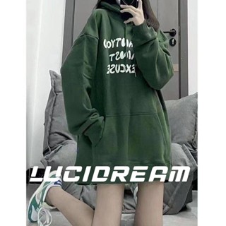 LUCIDREAM เสื้อผ้าผู้ญิง แขนยาว เสื้อฮู้ด คลุมหญิง สไตล์เกาหลี แฟชั่น TT45Z22110317