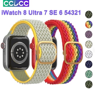 Cclcc สายนาฬิกาข้อมือไนล่อน แบบยืดหยุ่น สําหรับ Apple Watch Band 38 มม. 40 มม. 41 มม. 42 มม. 44 มม. 45 มม. iWatch Apple Watch Series 8 7 6 5 4 3 2 1 SE