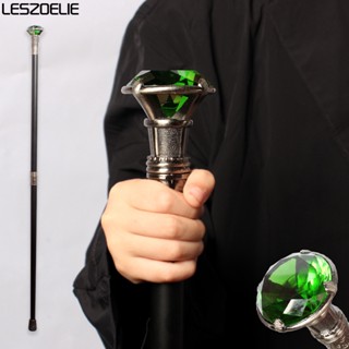 Luxury Emerald Green Crystal Handle Walking Stick Men Party Decorative Walking Cane Women Elegant Diamond Style Walking