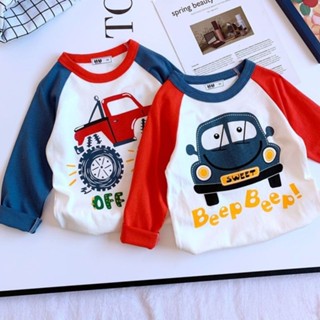 [Babycat] พร้อมส่ง ใหม่ เสื้อยืด แขนยาว ลายการ์ตูนรถยนต์ สไตล์เกาหลี ญี่ปุ่น แฟชั่นฤดูใบไม้ผลิ ฤดูใบไม้ร่วง สําหรับเด็กผู้ชาย 2022