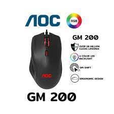 Aoc Gaming Mouse GM200 Black เม้าส์เกมมิ่ง