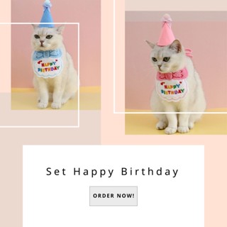 Set Happy Birthday (ผ้ากันเปี้อน+หมวกวันเกิด)