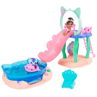 (ของแท้100%) Gabbys Dollhouse, Purr-ific Pool Playset with Gabby and Mercat Figures