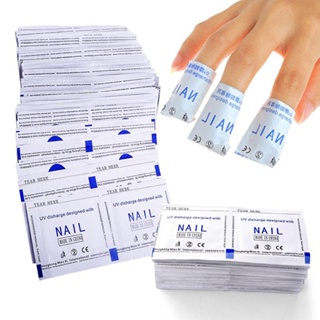 【AG】100Pcs Disposable Phototherapy Nail Gel Remover Wipes Pads Cleaner