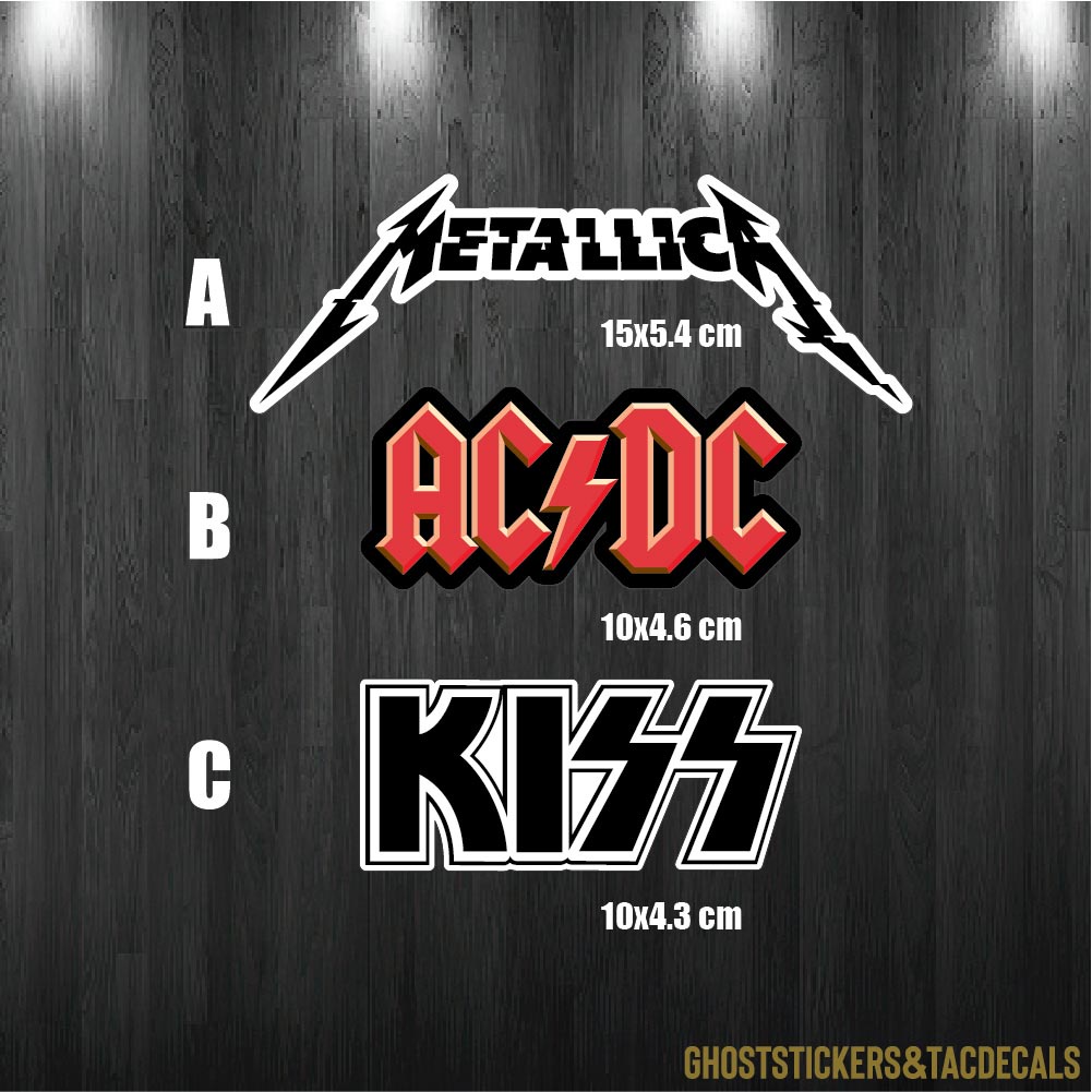 สติกเกอร์วงดนตรีMetal Rock (AC/DC,KISS,Metallica) ติดรถยนต์ มอเตอร์ไซค์ ...