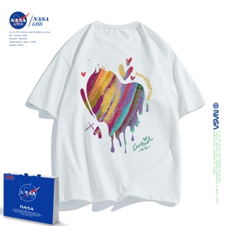 NASA joint love เสื้อยืดแขนสั้นหญิง 2022 ฤดูร้อน American graffiti คู่แขนสั้นแบรนด์ topเสื้อเชิ้ตแขนสั้นกวินเทจเสื้_59
