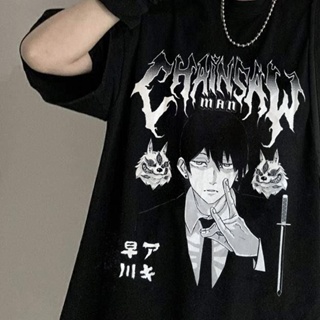 เสือยืดผู้ชาย Harajuku Chainsaw Man T Shirt Men Short Sleeve Pure Cotton T-shirt Leisure Anime Manga Aki Hayakawa _21