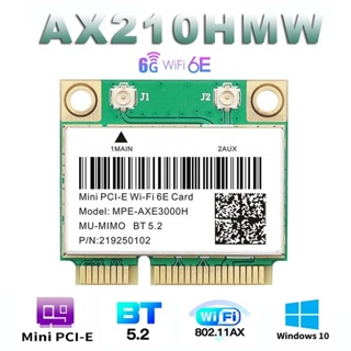 ภาพหน้าปกสินค้าอะแดปเตอร์การ์ด WiFi ไร้สาย 6E AX210HMW Mini PCI-E สําหรับ Intel AX210 5374Mbps บลูทูธ 5.2 802.11ax 2.4G 5G 6G WiFi 6 AX200 ซึ่งคุณอาจชอบสินค้านี้