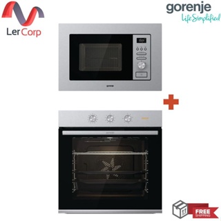 [0% 10 เดือน] (Gorenje) เตาอบระบบเดียวแบบฝัง BO6727E03X + เตาอบไมโครเวฟ BM201AG1X