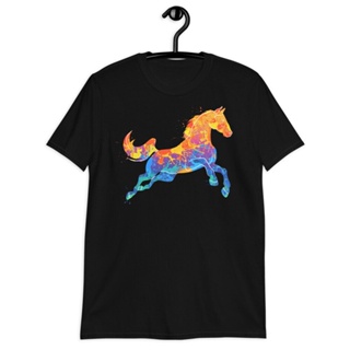 Abstract Colorful Silhouette Galloping Horse Design TShirt Men and Shirt