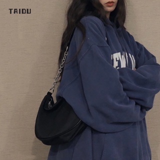 TAIDU กระเป๋ารักแร้โซ่สีดำ, สไตล์ย้อนยุคใหม่ กระเป๋าสะพายแฟชั่นทรงเหลี่ยม, ผ้าไนล่อน